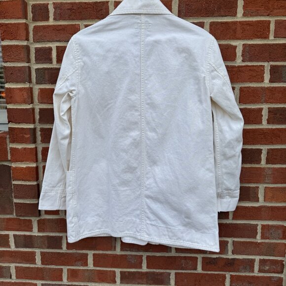 Free Assembly Canvas Pea Coat Small Natural Tan Cotton Double Breasted - Picture 2 of 12